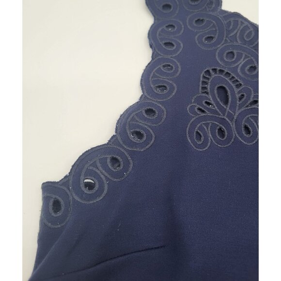 Lilly Pulitzer True Navy Resort Ponte Edie Eyelet Embroidery Sleeveless Top XS - Picture 6 of 6